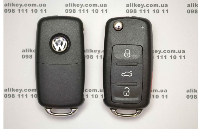 Выкидной ключ для Volkswagen 3  кнопки, 434 Mhz